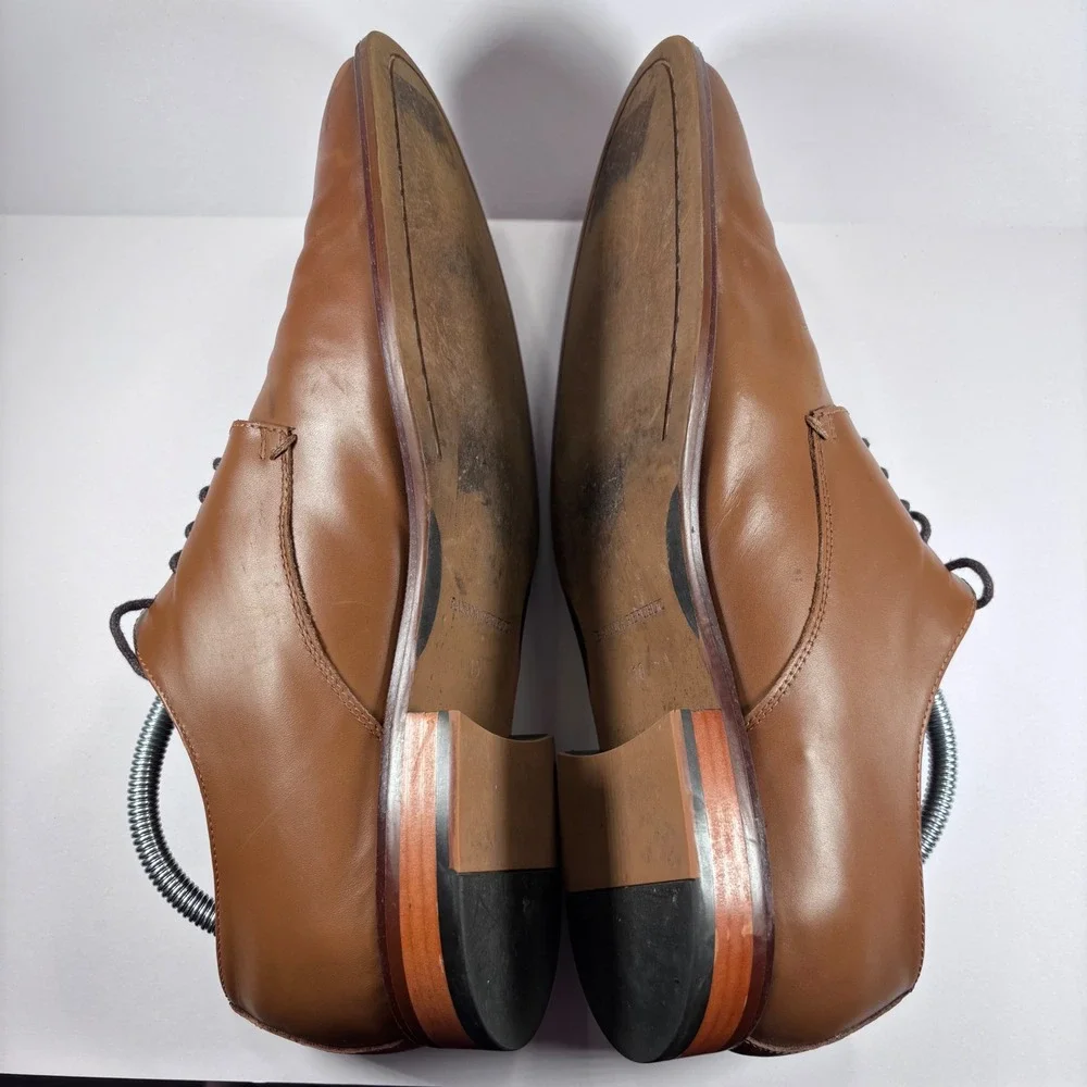 Banana Republic Men's Tan Leather Oxford Dress Shoes Lace-Up Size 10‎